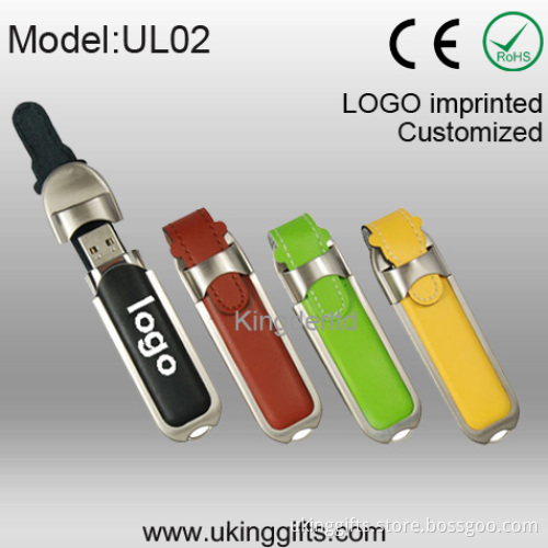 Leather USB Flash Drive with Metal USB Pen Drive